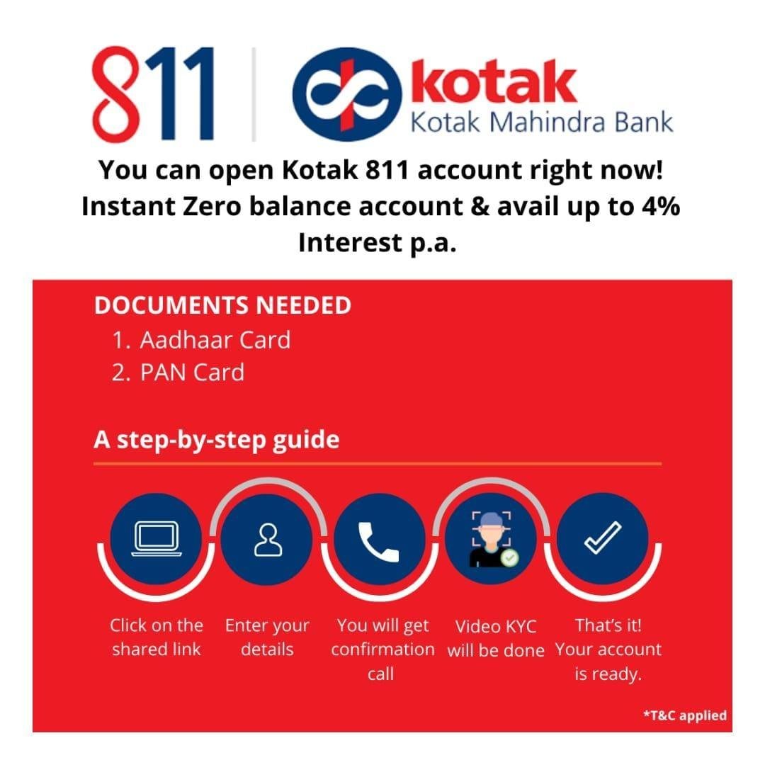 kotak 811 savings account open