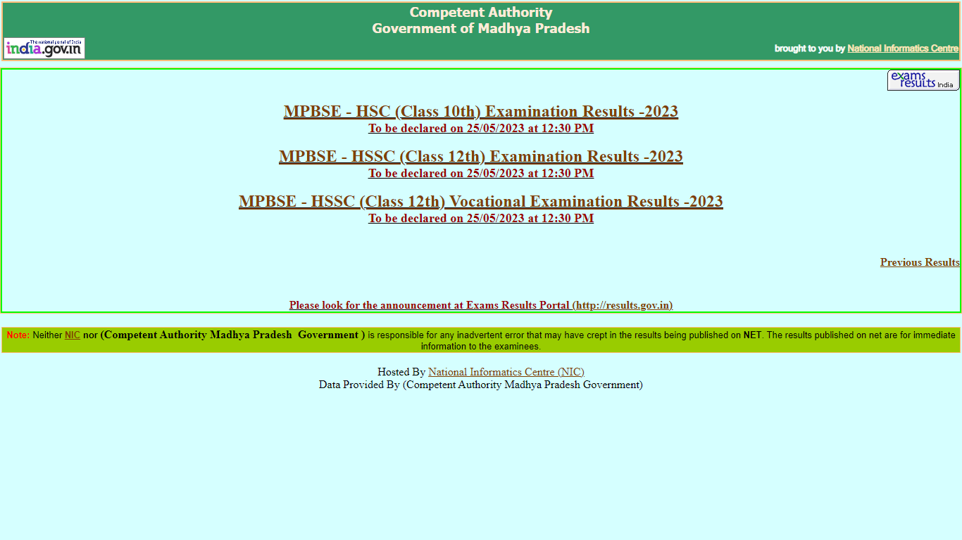 Examintaion Results of Madhya Pradesh MPBSE Result 2023 Overview
