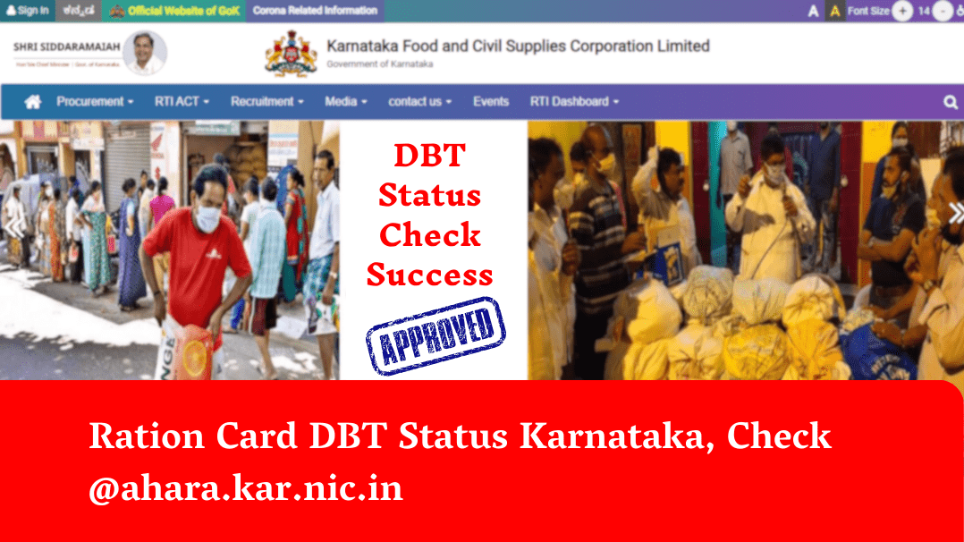 Ration Card DBT Status Karnataka, Check Online @ahara.kar.nic.in